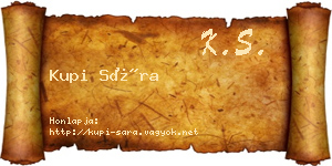 Kupi Sára névjegykártya